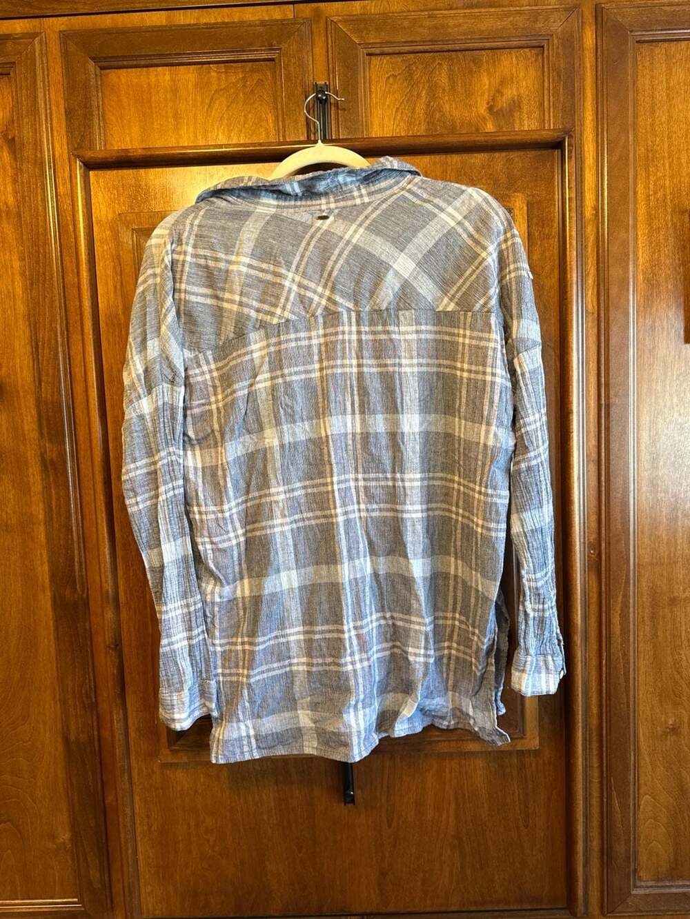O'Neill Women's Arlow Blue Plaid Button-Up Long Sleeve Shirt Size Large - Picture 4 of 6